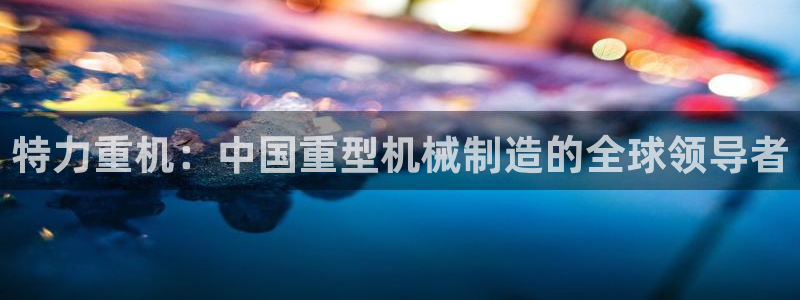 顺盈2娱乐：特力重机：中国重型机械制造的全球领导者