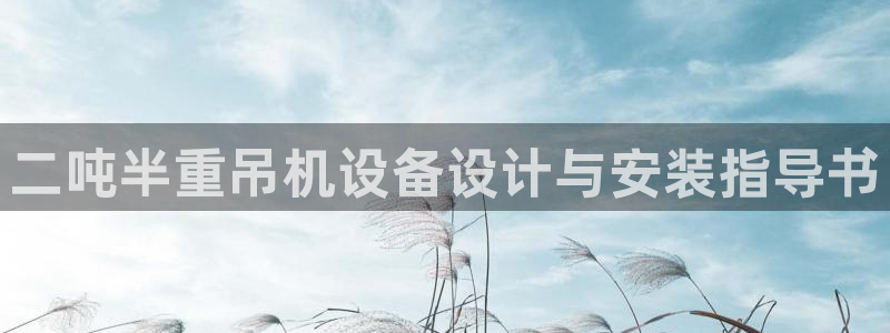 顺盈娱乐各究7276O：二吨半重吊机设备设计与安装指导书