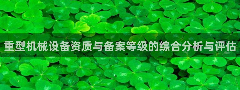 顺盈娱乐直究7276O：重型机械设备资质与备案等级的综合分析